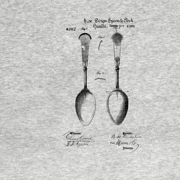 Spoon VINTAGE PATENT DRAWING by skstring